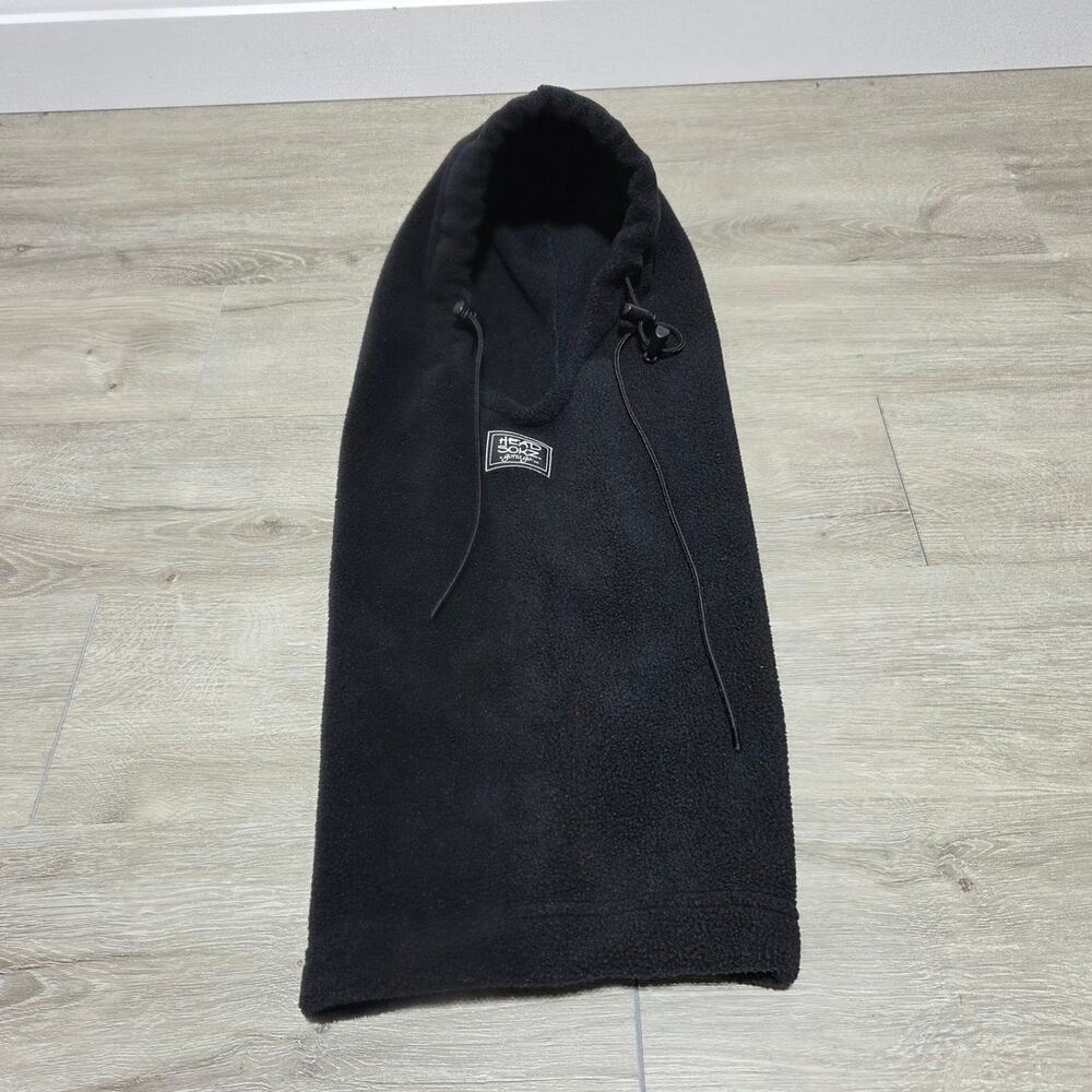 HEAD SOKZ Men's Black Fleece Polartec Hood Gaiter Face Mask 90's